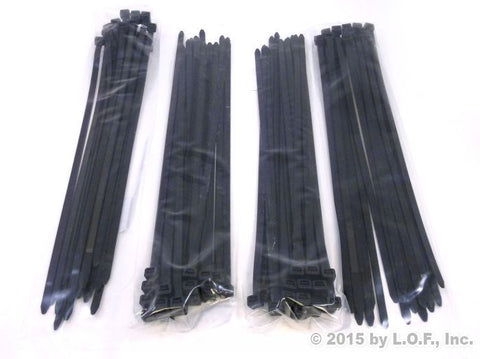 100-Pack Heavy Duty 14 Inches 120 Pound Cable Zip Tie Down Strap Wire Nylon Wrap Black