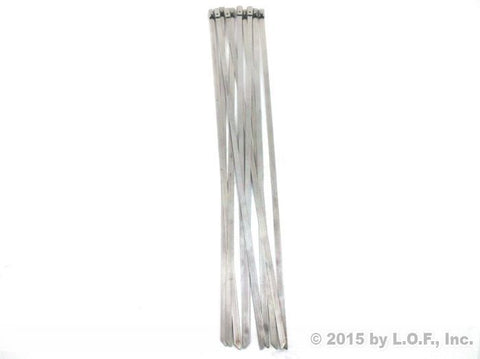 10-Pack Heavy Duty 12 Inches (115lbs) Stainless Steel Exhaust Locking Zip Cable Ties