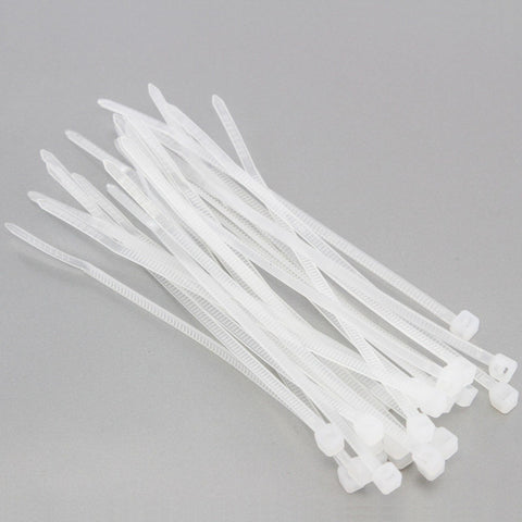 25 Heavy Duty 4 Inches 18 Pound Zip Cable Ties Nylon Wrap White Clear Natural