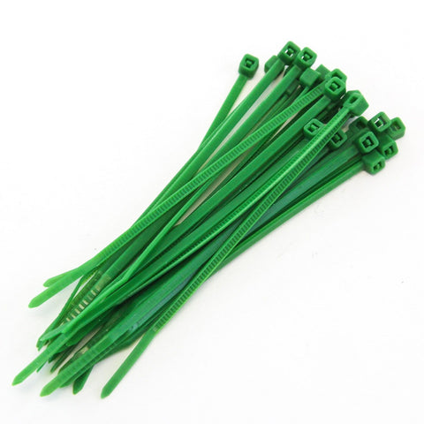 25 Heavy Duty 4 Inches 18 Pound Zip Cable Ties Nylon Wrap Green