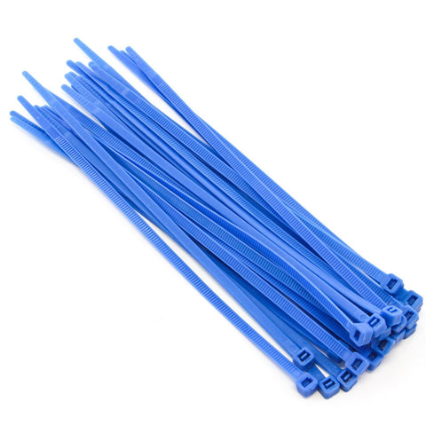 25 Pack Heavy Duty 8 Inches (50lbs) Zip Cable Tie Down Strap Wire Uv Blue Nylon Wrap
