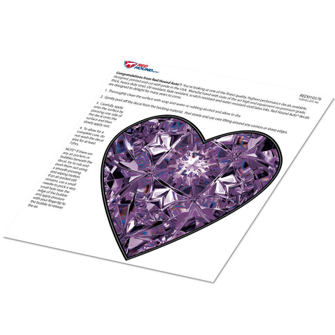 Amethyst Heart Birthstone Decal February Purple Print Sticker Vinyl Rear Window Car Truck Laptop Gem Travel Mug Water and Fade Resistant 4 Inches