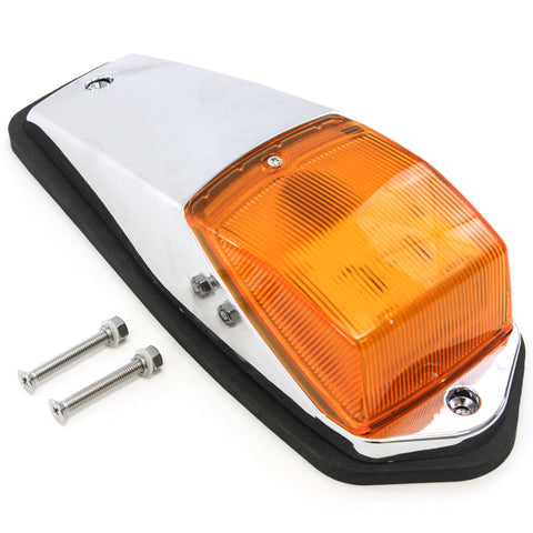 1 Cab Marker Light Chrome with 31 Ultra Bright LED Lamps Compatible with Peterbilt Kenworth Freightliner Mack Roof Clearance Amber DOT Compliant