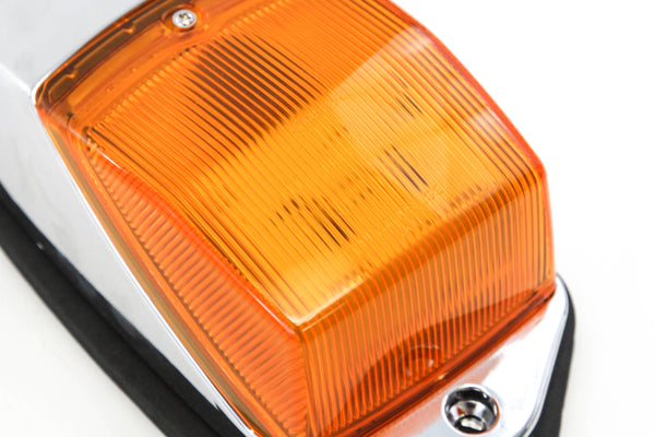 1 Cab Marker Light Chrome with 31 Ultra Bright LED Lamps Compatible with Peterbilt Kenworth Freightliner Mack Roof Clearance Amber DOT Compliant