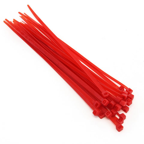 25 Pack Heavy Duty 8 Inches (50lbs) Zip Cable Tie Down Strap Wire Uv Red Nylon Wrap