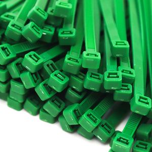 500 Heavy Duty Green 8 Inch 50 Pound Color Cable Ties Nylon Wraps Bulk Combo Kit