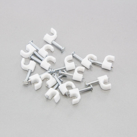 1000 Round 5/32 Inches (4 mm) Cable Wire Clips Cable Management Cord Tie Holder Coaxial Nail in Clamps Tacks