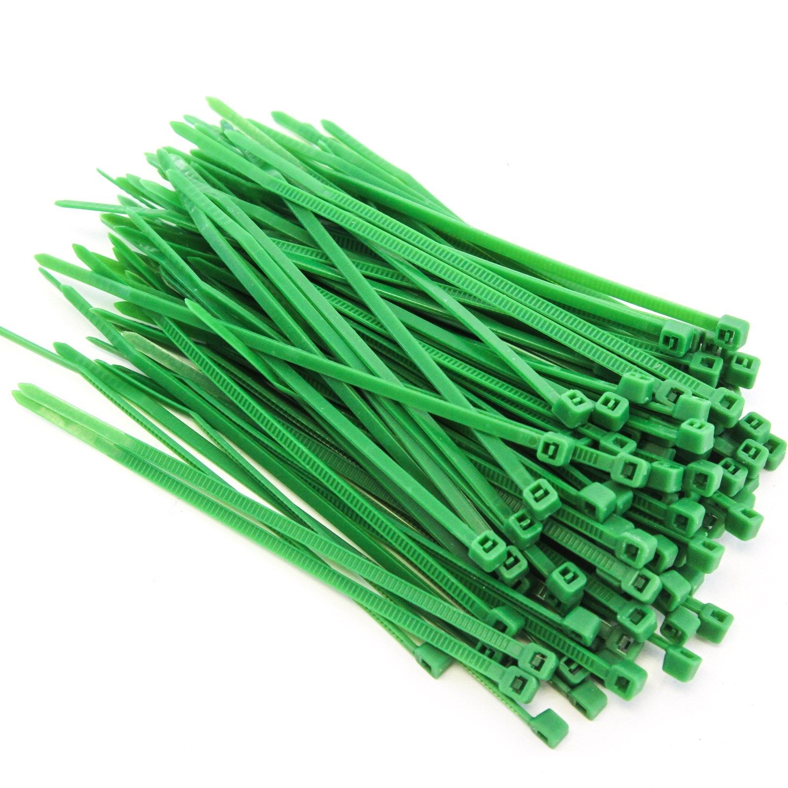 100 Heavy Duty 4 Inches 18 Pound Zip Cable Ties Nylon Wrap Green