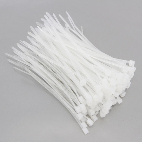 100 Heavy Duty 4 Inches 18 Pound Zip Cable Ties Nylon Wrap White Clear Natural