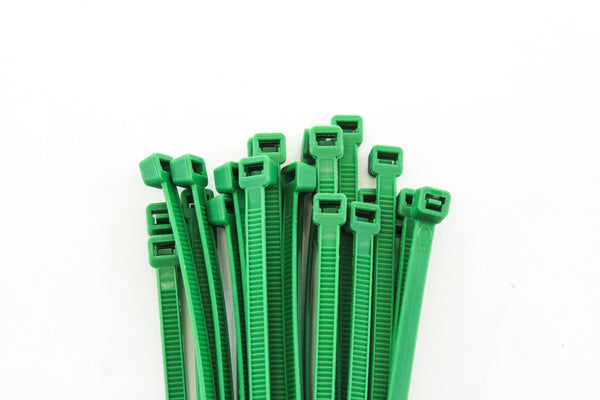 100 Pack Heavy Duty 8 Inches (50lbs) Zip Cable Tie Down Strap Wire Uv Green Nylon Wrap