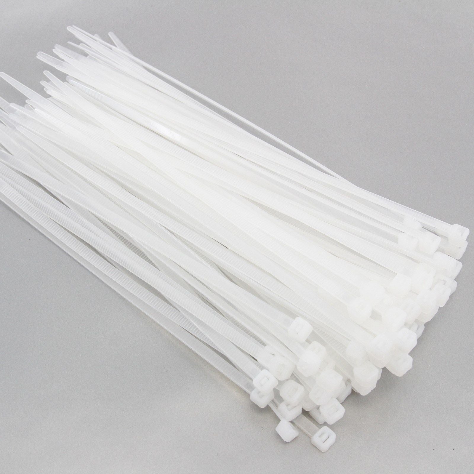 100 Pack Heavy Duty 8 Inches (50lbs) Zip Cable Tie Down Strap Wire Uv White Clear Natural Nylon Wrap