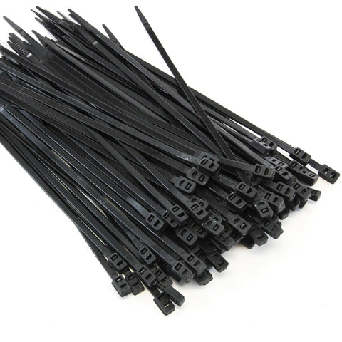 100 pcs Black 9 Inches Double Head 50 lbs Zip Cable Tie Wire & Cord Management Nylon Zip Tie