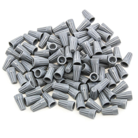 100 pcs Grey Screw on Wire Connectors Twist-On Easy Screw Pack