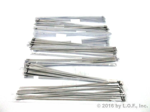 100-Pack Heavy Duty 12 Inches (115lbs) Stainless Steel Exhaust Locking Zip Cable Ties