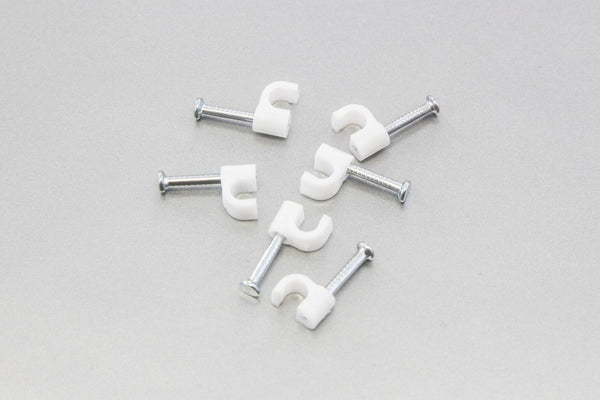 100 Round 5/32 Inches (4 mm) Cable Wire Clips Cable Management Cord Tie Holder Coaxial Nail in Clamps Tacks