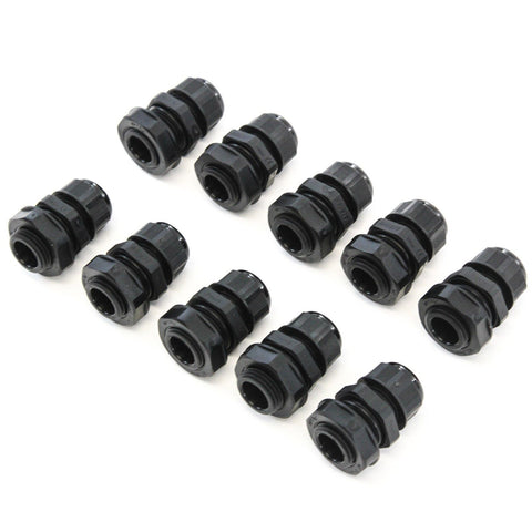 10 Cable Glands - 4mm-8mm PG9 Plastic Waterproof Adjustable Lock Nut Cable Connectors Joints with Gaskets