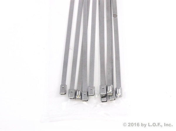 10-Pack Heavy Duty 15.7 Inches (115lbs) Stainless Steel Exhaust Locking Zip Cable Ties