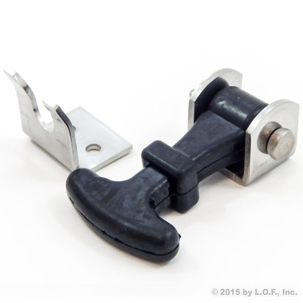 Rubber Hood Latch Catch Hold-Down Kit 2.5 Inch Mini Easy Grip Draw Latch Stainless Steel Brackets and Hardware Replacement 2 1/2 Compartment Luggage Container Battery Box Tiedown LP Bottle Cover