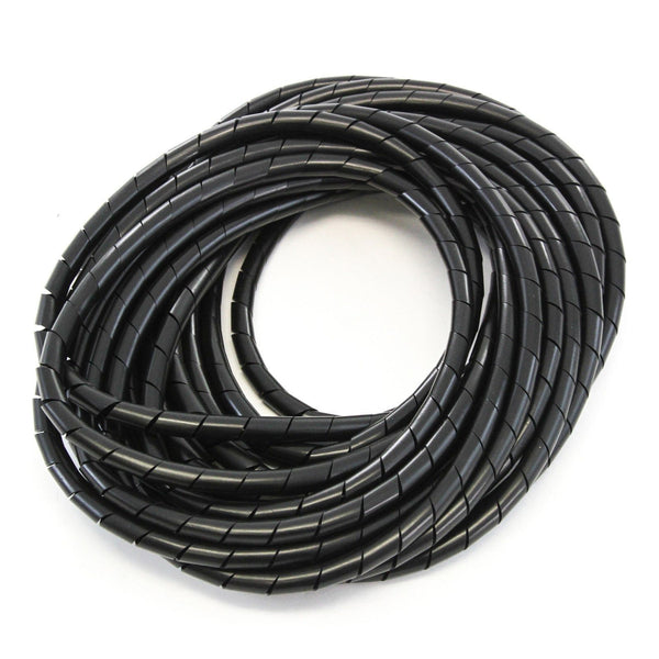 165FT PE 3/8 Inches (10 mm) Black Polyethylene Spiral Wire Wrap Tube PC Manage Cable for Car Computer Cable