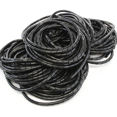 165FT PE 9/16 Inches (14 mm) Black Polyethylene Spiral Wire Wrap Tube PC Manage Cable for Car Computer Cable