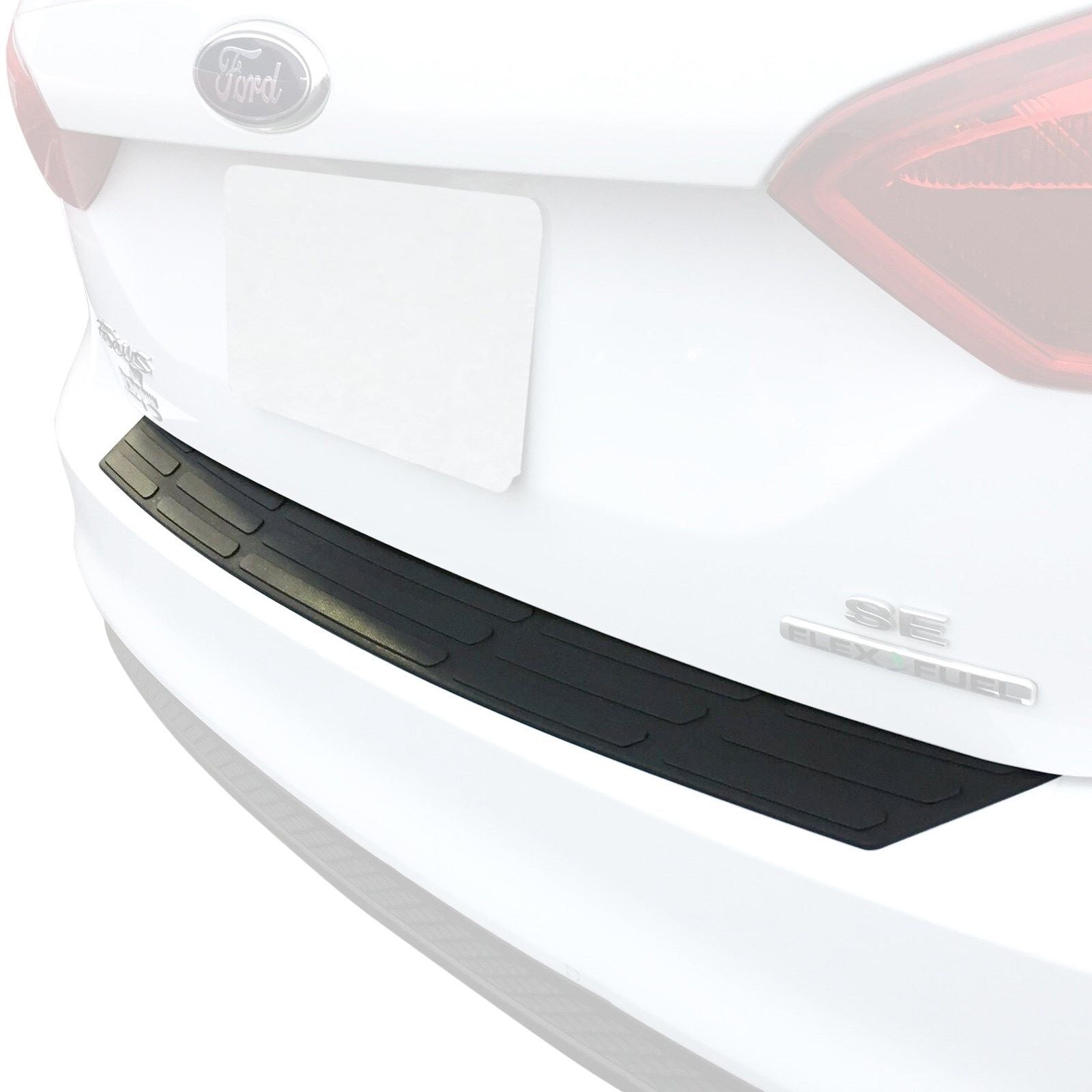 Red Hound Auto Rear Bumper Protector Compatible with Ford Focus Sedan 4-Door Scratch Cover Custom Fit Replacement Black 2012-2019