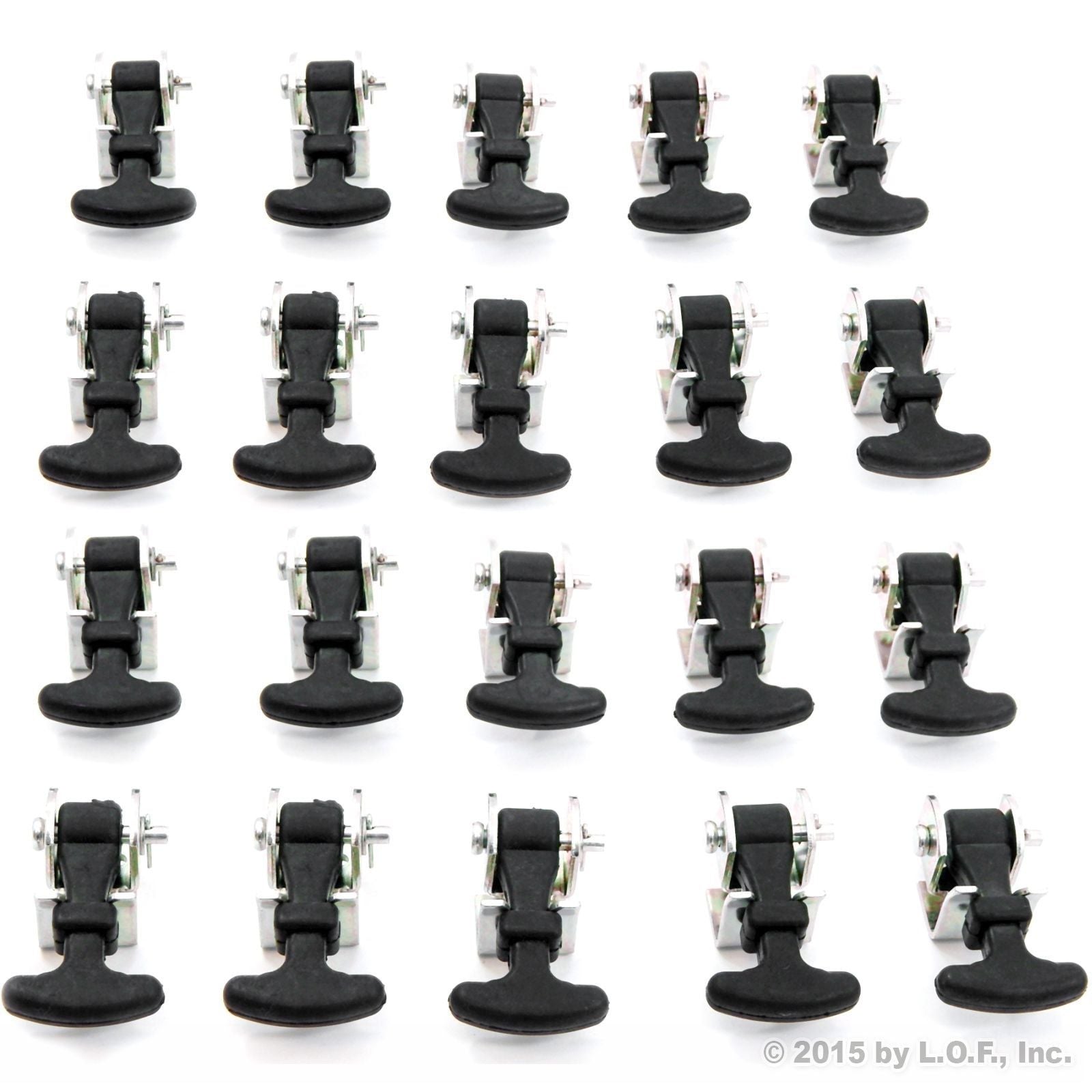20 Piece Kit Rubber T Handle Latch Catch Hold-Down 2.5 Inch Mini Easy Grip Draw Stainless Steel Brackets Hardware Replacement 2 1/2 Compartment Trailer Tool Box RV Battery Box Tiedown Rust Free
