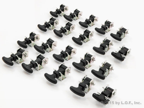 20 Piece Kit Rubber T Handle Latch Catch Hold-Down 2.5 Inch Mini Easy Grip Draw Stainless Steel Brackets Hardware Replacement 2 1/2 Compartment Trailer Tool Box RV Battery Box Tiedown Rust Free
