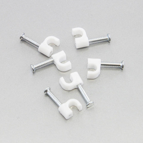 2500 Round 3/16 Inches (5 mm) Cable Wire Clips Cable Management Cord Tie Holder Coaxial Nail in Clamps Tacks