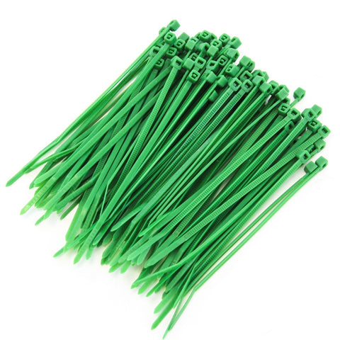 250 Heavy Duty 4 Inches 18 Pound Zip Cable Ties Nylon Wrap Green