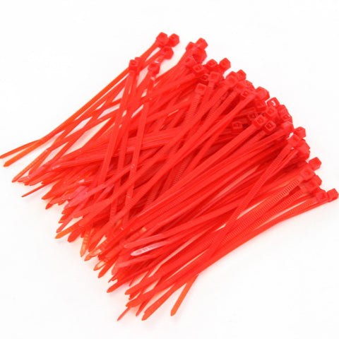 250 Heavy Duty 4 Inches 18 Pound Zip Cable Ties Nylon Wrap Red