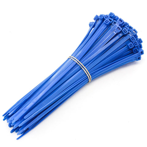 250 Pack Heavy Duty 8 Inches (50lbs) Zip Cable Tie Down Strap Wire Uv Blue Nylon Wrap