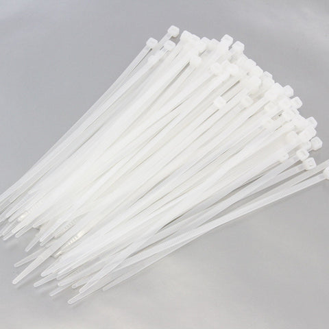250 Pack Heavy Duty 8 Inches (50lbs) Zip Cable Tie Down Strap Wire Uv White Clear Natural Nylon Wrap