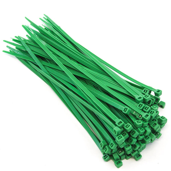 250 Pack Heavy Duty 8 Inches (50lbs) Zip Cable Tie Down Strap Wire Uv Green Nylon Wrap