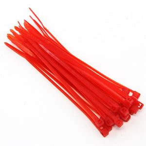 25 Heavy Duty 4 Inches 18 Pound Zip Cable Ties Nylon Wrap Red