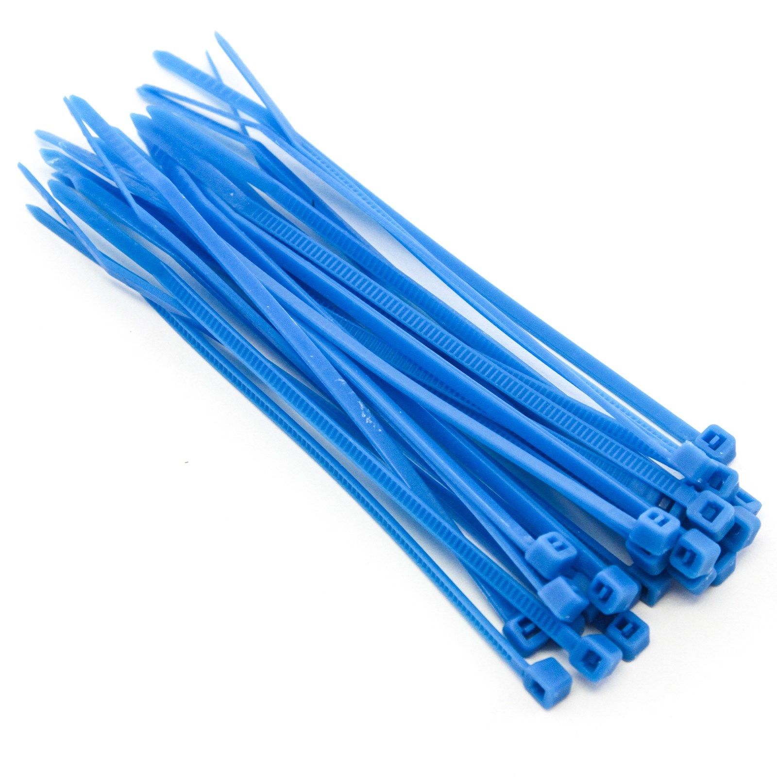 25 Heavy Duty 4 Inches 18 Pound Zip Cable Ties Nylon Wrap Blue