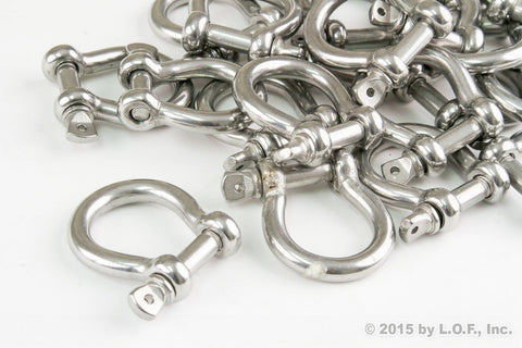 Red Hound Auto 25 Stainless Steel 5/16 Inch 7.9mm Anchor Shackle Bow Pin Chain Ring 1400 Pound