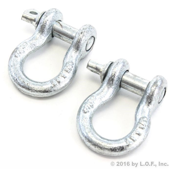 Red Hound Auto 2 Pak 3/8 10mm Galvanized D Ring Shackle .75 Ton Boat Marine Anchor Screw Pin