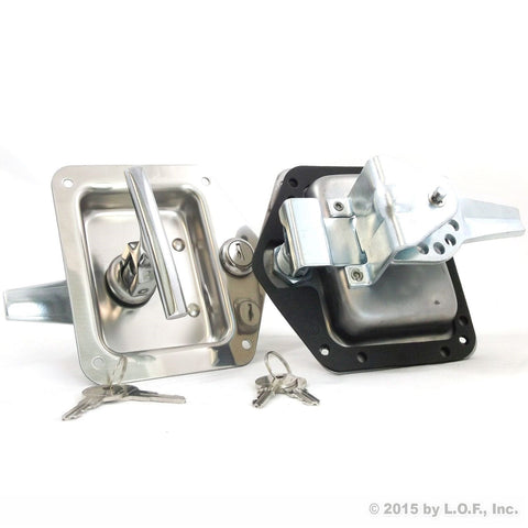 Red Hound Auto 2 Rv Door Tool Box Lock with Gasket T-Handle Latch with Keys 304 Stainless Steel Highly Polished