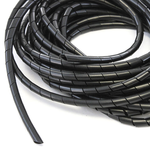 33FT PE 1/2 Inches (12 mm) Black Polyethylene Spiral Wire Wrap Tube PC Manage Cable for Car Computer Cable
