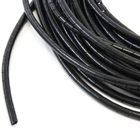 33FT PE 1/4 Inches (6 mm) Black Polyethylene Spiral Wire Wrap Tube PC Manage Cable for Car Computer Cable