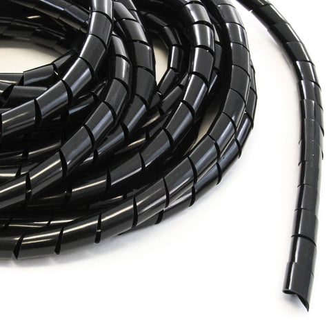 33FT PE 3/4 Inches (20 mm) Black Polyethylene Spiral Wire Wrap Tube PC Manage Cable for Car Computer Cable