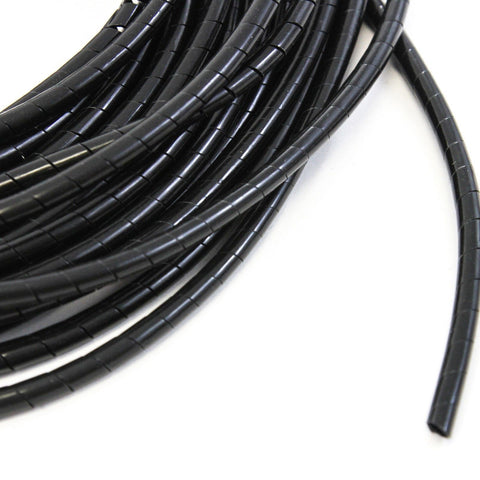 33FT PE 5/16 Inches (8 mm) Black Polyethylene Spiral Wire Wrap Tube PC Manage Cable for Car Computer Cable