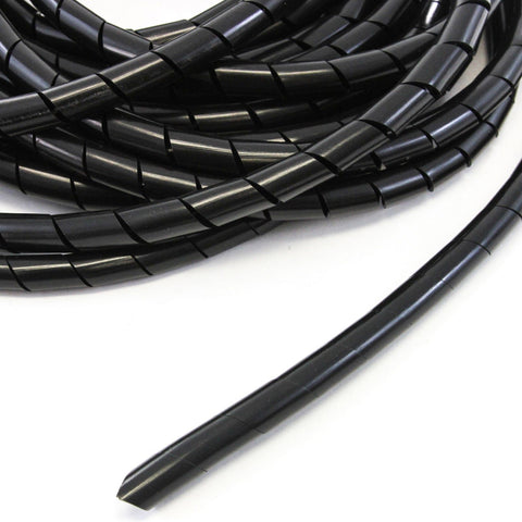 33FT PE 5/8 Inches (16 mm) Black Polyethylene Spiral Wire Wrap Tube PC Manage Cable for Car Computer Cable