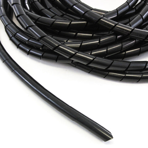 33FT PE 9/16 Inches (14 mm) Black Polyethylene Spiral Wire Wrap Tube PC Manage Cable for Car Computer Cable
