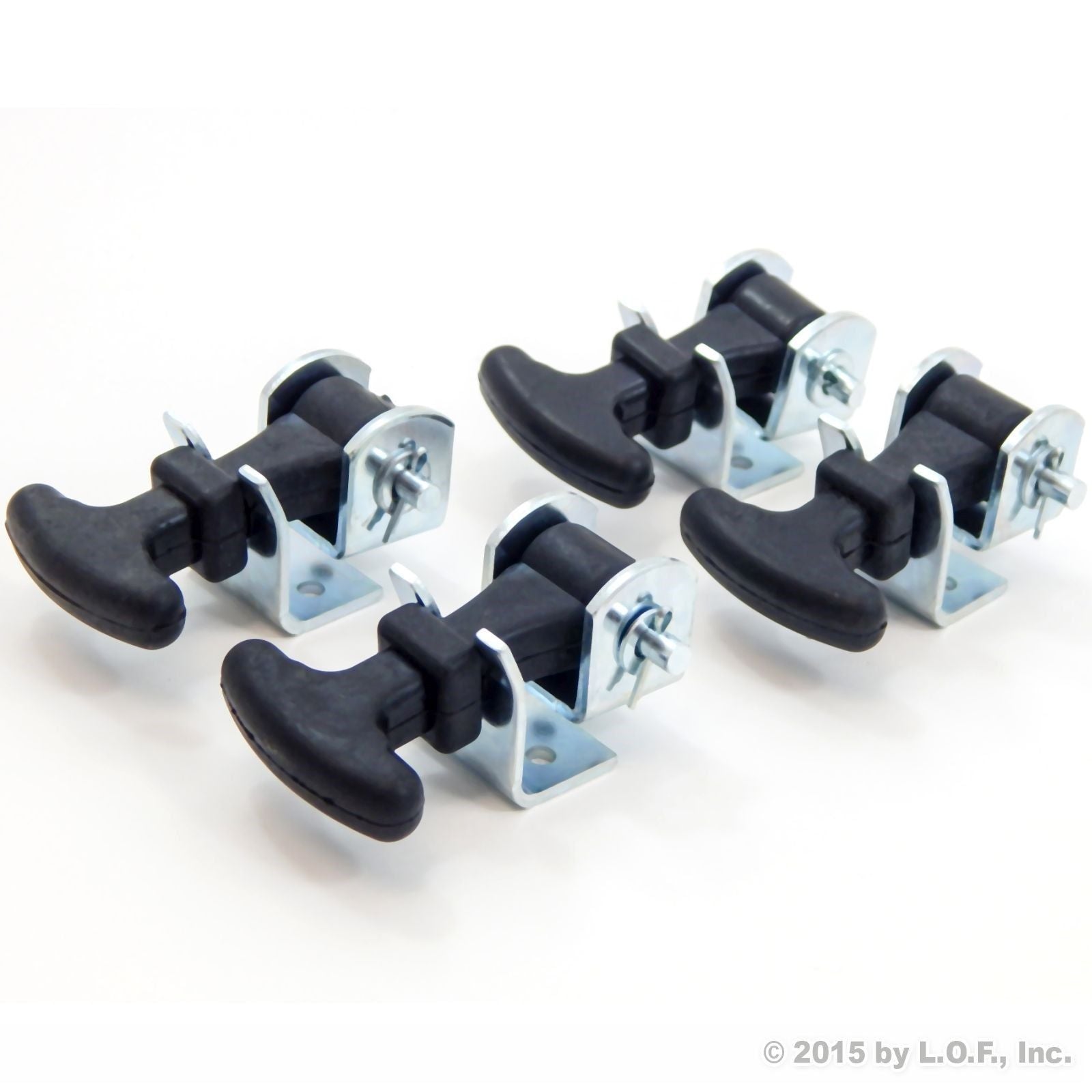4 Pack Rubber Hood Catch Hold-Down Kit 2.5 Inch Mini Easy Grip Draw Latch Zinc Plated Steel Brackets and Hardware Replacement 2 1/2 Compartment Luggage Container Battery Box Tiedown LP Bottle Cover