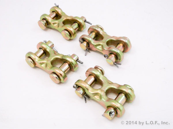 Red Hound Auto (4) Safety Chain RePair Link 3/8 Inches Twin Clevis G70 6600 WLL