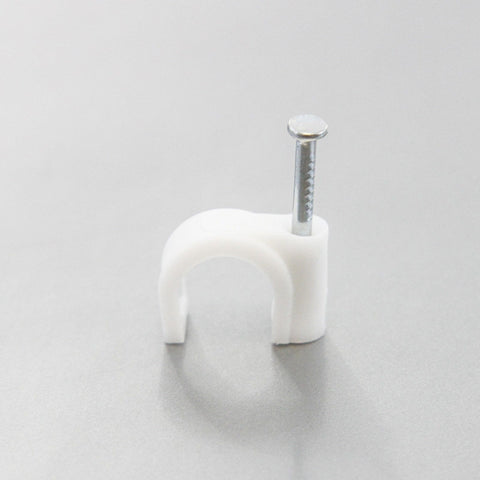 5000 Round 1/2 Inches (12 mm) Cable Wire Clips Cable Management Cord Tie Holder Coaxial Nail in Clamps Tacks