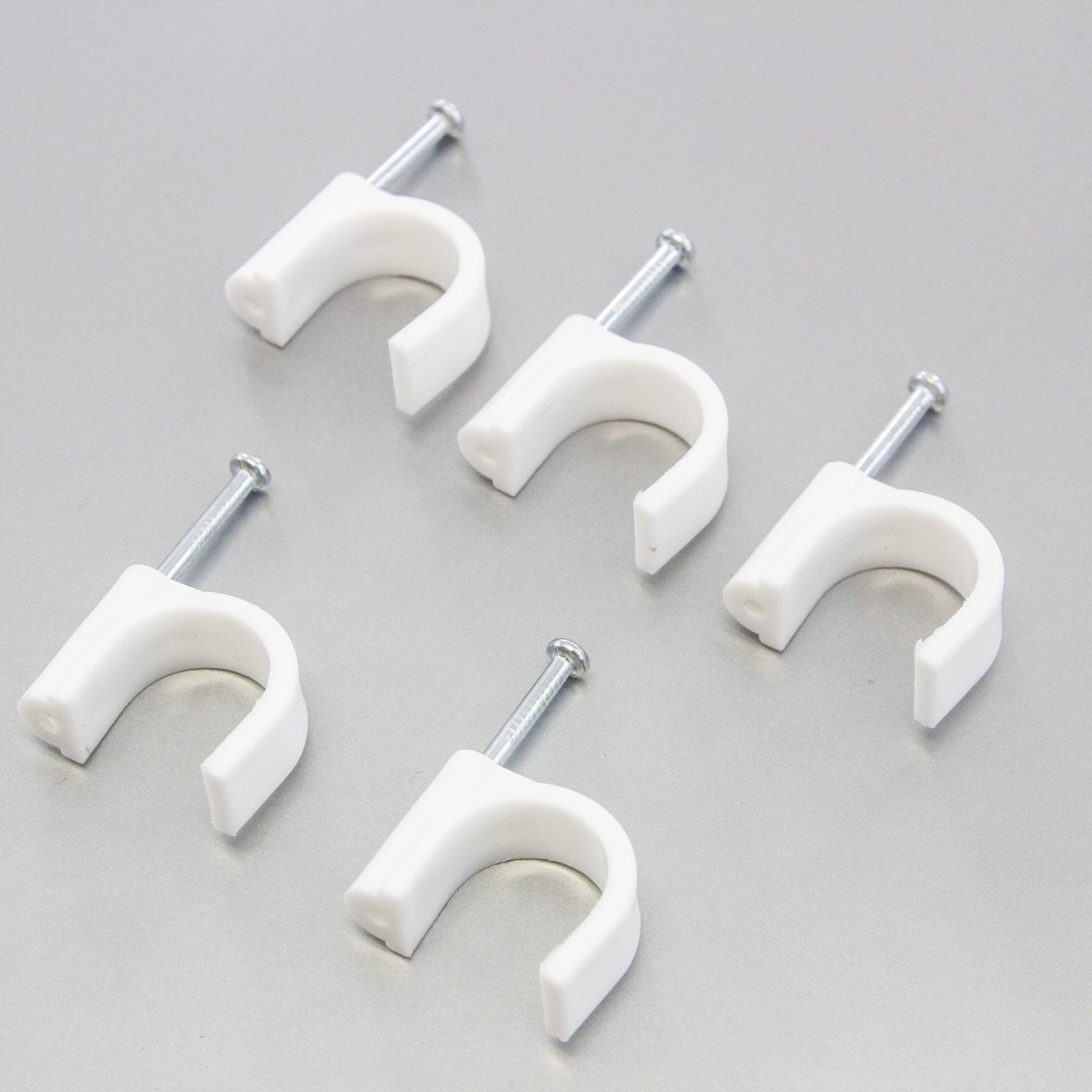 Nail clamp for flat cable 5x3 mm Cable clip pack of 50 units white -  Cablematic