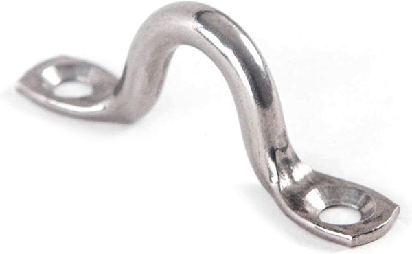 100 -Stainless Steel 316 Oblong Pad Eye Straps Wire Plate Bimini Staple Ring 5mm