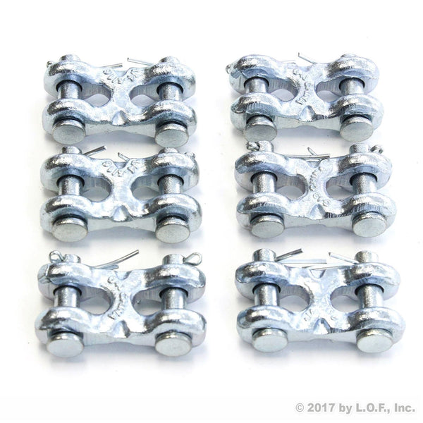 Red Hound Auto (6) Safety Chain RePair Link 1/4 Inch - 5/16 Inch Twin Link Clevis 3900 WLL